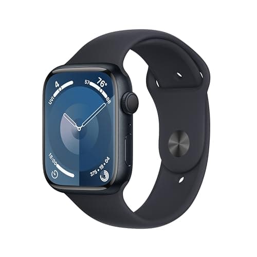 Apple Watch Series 9 [GPS 45mm] Smartwatch with Midnight Aluminum Case with Midnight Sport Band M/L (Renewed)