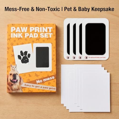 Baby Hand and Footprint Kit, 4 Pack Mess Free Ink Pad Clean Touch Newborn Footprint Kit with Non Toxic Ink Pad for Baby Hand and Footprints for Newborn Registry Keepsakes and Pet Paw Prints