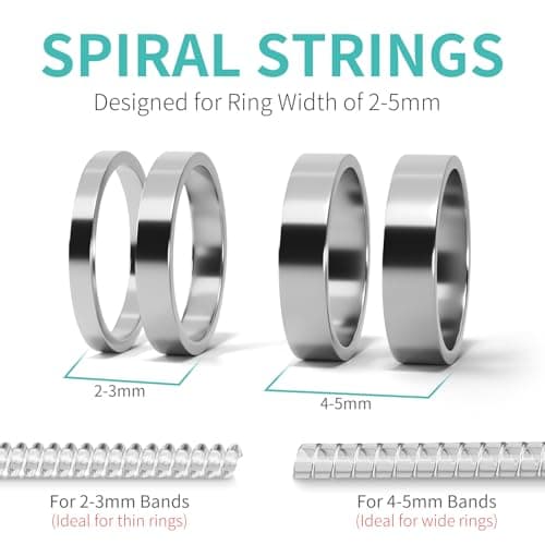 Ottemax Ring Sizers for Loose Rings - 12Pack, 12 Sizes, Ring Guards for Women& Men Loose Rings, Invisible Resizer Design for Spacers & Tighteners, Fits Bands Width to 1mm-8mm — view 5
