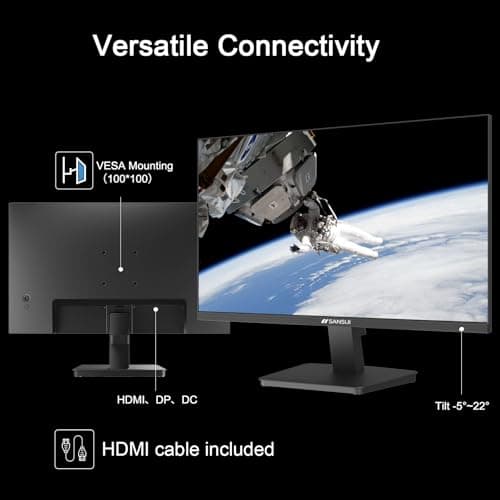 SANSUI 27 Inch Monitor, IPS 120Hz Computer Monitor Full HD 1920 x 1080P with HDMI DP Ports, Eye Care, Frameless, 100 x 100mm VESA Mountable, for Work, Business, Gaming — view 3