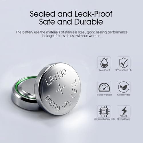 XUNIUZERO 40 Pack LR1130 AG10 Battery 1.5V Long-Lasting Alkaline Button Cell Batteries — view 2