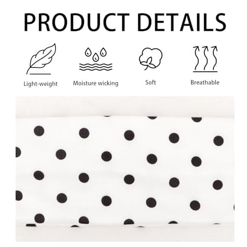 Wecoe Polka Dot Headbands for Women 3 PCS Stretchy Wide Headbands Non-Slip Soft Fabric Hairband Hair Accessories for Gym Yoga Makeup Washing Face(White, Black, Navy Blue) — view 5