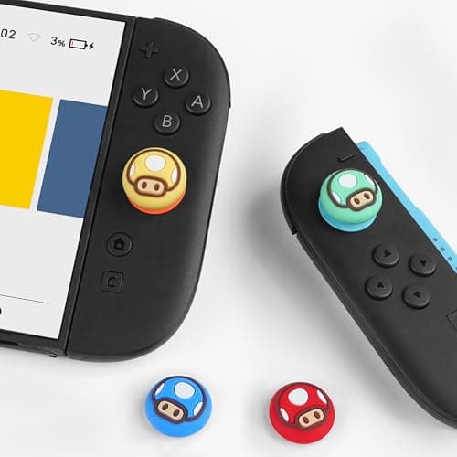 TIKOdirect Thumb Grip Caps for Nintendo Switch 2 / Switch 2 Pro Controller, 4PCS Kawaii Cute Joystick Cap Grip Soft Silicone Joycon Button Cover Switch 2 Accessories, Red — view 3