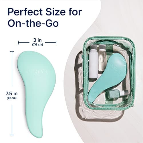 Crave Naturals Glide Thru Detangling Hairbrush that Glides Through Tangles For Wet, Dry and Damaged Hair - Gentle Detangler Styling Tool for Adults, Kids, Men and Women - 7.5 x 3 in, Turquoise — view 5