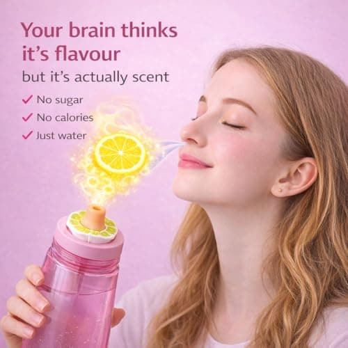 Air Scented Water Bottle 22oz with 3 Flavor Pods – Aroma Hydration Bottle-Flavour Through Scent No Sugar, No Calories, BPA-Free Reusable Bottle for Gym, Travel & Daily Hydration- H2O Scented