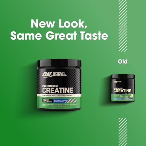 Optimum Nutrition Creatine, Micronized Creatine Monohydrate Powder, Supports Strength & Recovery, Banned Substance Tested, Blueberry Lemonade Flavor, 5g per serving, 60 Servings — view 5