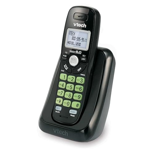 Vtech Dect 6.0 Single Handset Cordless Phone with Caller ID, Green Backlit Keypad and Display (CS6114-11)