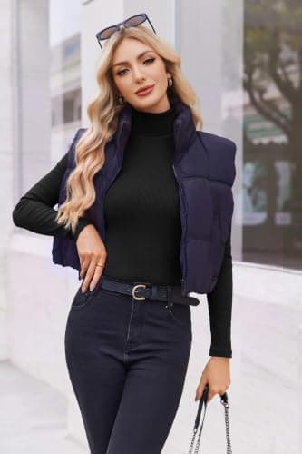 Ekouaer Women's Turtleneck Shirts Ribbed Long Sleeves Tees Thermal Layering Tops Basic Blouse Fall T-Shirts Black XXL — view 2