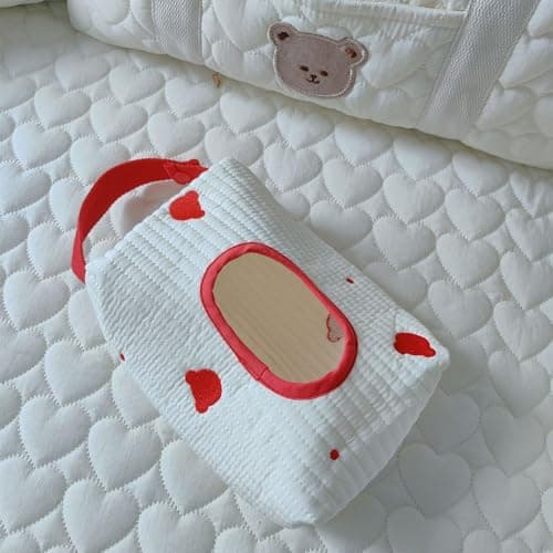 Bear Cover Cotton Wipe and Diaper Pouch for Pram Large Diaper Bag Organizer Pouches with Attachment for Families — view 3