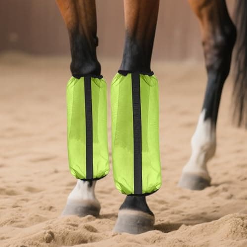 Fly Boots for Horses - Horse Mesh Leg Wraps | Breathable Equine Leggings - for Turnout Stable Competition Sports Training Ranch Farm Backyard