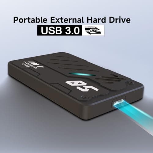 Tianken Ultra Slim Portable External Hard Drive USB 3.0 HDD Storage for PC, Laptop, Mac, Xbox one, PS4, PS5 (750GB) — view 2