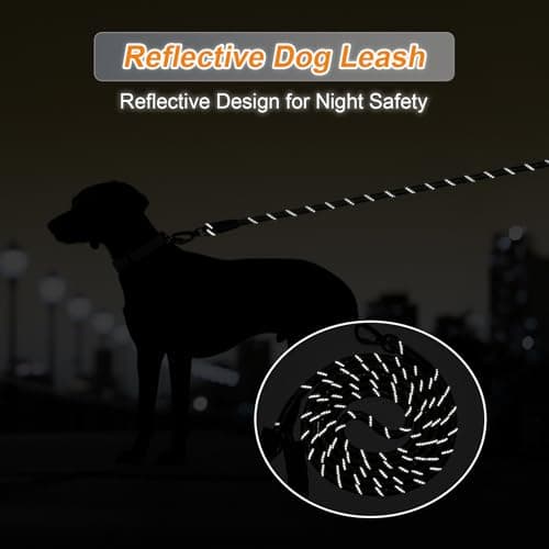 Long Leash for Dog Training 6FT/ 10FT/ 15FT/ 30FT/ 50FT/ 100FT, Reflective Nylon Rope Lead with Comfortable Padded Handle for Large Medium Small Dogs Walking, Playing, Camping — view 5