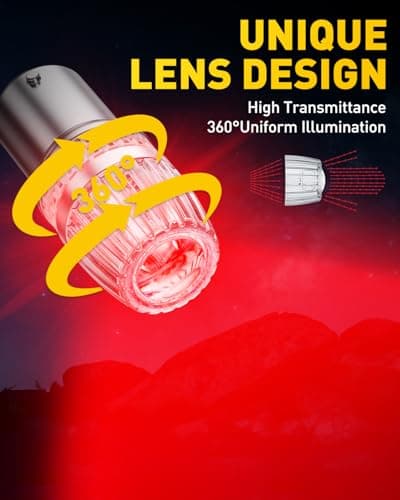AUXITO Latest 1157 LED Bulb Red Brake Lights Tail Lights, 700% Brighter 2057 2357 7528 BAY15D LED Bulbs with Projector for Stop Third Brake Backup Tail Turn Signal DRL Maker Light, Pack of 2