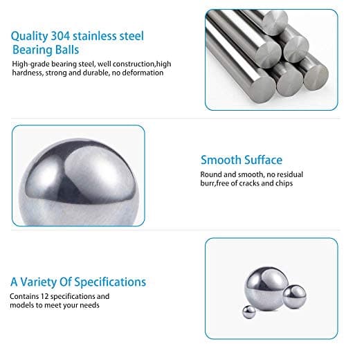 (200 Pieces) Breezliy - 5mm (0.197") Precision Stainless Steel Bearing Balls G25 (304 Stainless Steel Non Magnetic) — view 4