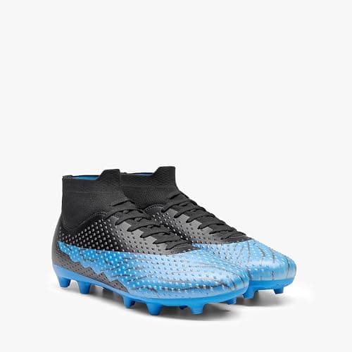 DREAM PAIRS Men's Firm Ground Soccer Cleats High-top Football Cleats FG/AG Professional Training Outdoor Lightweight Soccer Shoes,Size 9,Black/Royal Blue,DMUMSO2404 — view 4