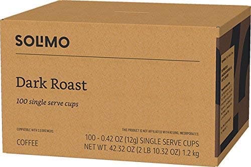 Amazon Brand - Solimo Dark Roast Coffee Pods, Compatible with Keurig 2.0 K-Cup Brewers 100 Count — view 3