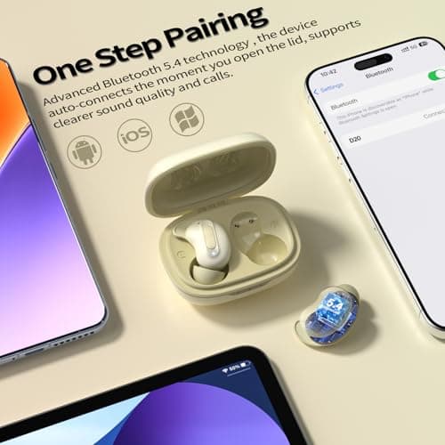 Sleep Earbuds, Mini ANC Wireless Earbuds Bluetooth 5.4 Headphones Deep Bass Stereo, 48H Playtime Ear Buds, 4 ENC Noise Cancelling Mic, IP7 In Ear Earphones for Side Sleepers,Touch Control Velvet Khaki — view 4