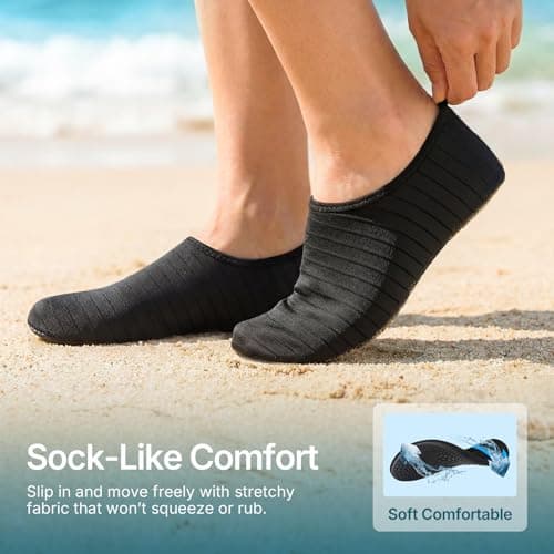 Water Shoes For Women Men Camping Cruise Travel Essentials Snorkeling Gear Outfits For Adults Beach Stuff Must Haves Supplies Summer Cool Vacation Accessories Pool Items Youth Size 10-11 Women/ 9-10 M — view 3