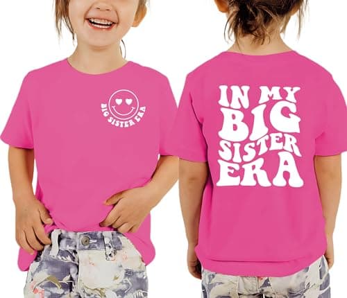 MEESHEEP Big Sister Shirt 3t 4t 5t 6t 7t Baby Girls in My Big Sister Era T Shirts Tops Outfit Pink