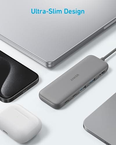 Anker USB C Hub, 5-in-1 USBC to HDMI Splitter with 4K Display, 1 x Powered USB-C 5Gbps & 2×Powered USB-A 3.0 5Gbps Data Ports for MacBook Pro, MacBook Air, Dell and More (Grey) — view 5