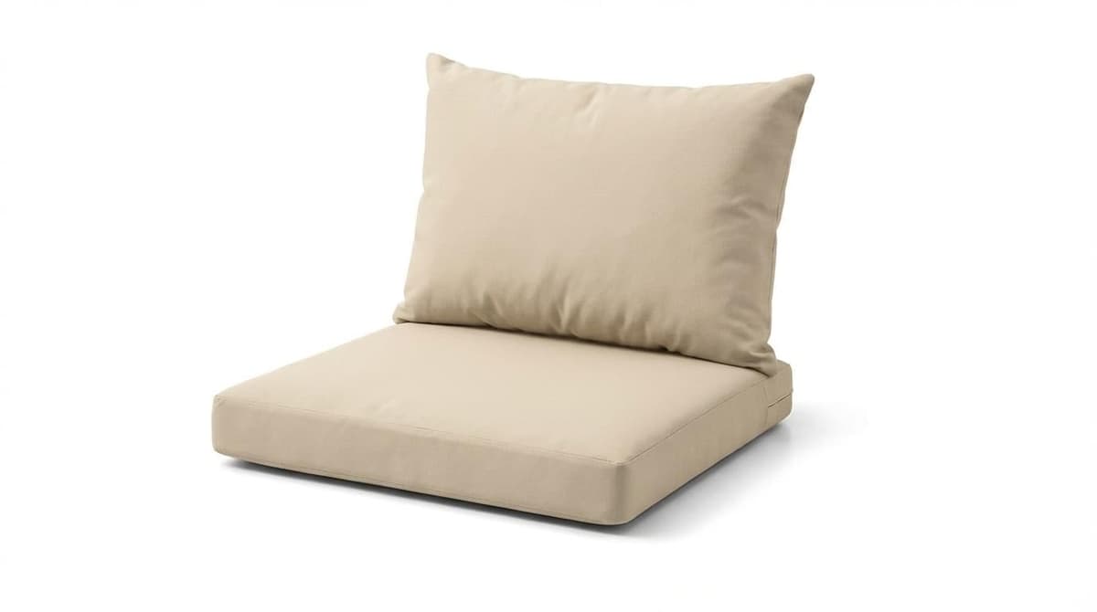 DREAMLAYER Rattan Garden Furniture Cushion Set – Outdoor Replacement Cushions for Patio Sofa & Conservatory – Water Resistant Covers (Cream, 6Pc (3x seat + 3x Back))