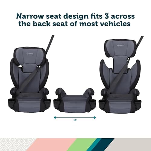 Safety 1st Grow and Go 2-in-1 Booster Car Seat with ComfortWings, Converts High-Back to Backless, 19" Wide, Slim Design, Lightweight, Foldable, Easy-Clean, Cup Holders, 40-100 lbs, Black Sand — view 3