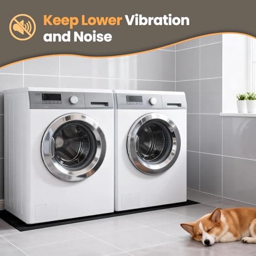 Washer Dryer Anti-Vibration Mat Foldable Rubber Mat for Washing Machine, Waterproof, Noise Reducing Pads Non-Slip Shockproof Mat for Floor Protection, 63 * 29.5 Inches