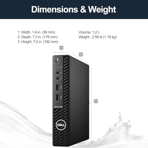 Dell OptiPlex 3080 Micro PC | Intel Core i5-10500T | 16GB RAM | 512GB SSD | Windows 11 Pro | Wi-Fi+ BT | Mini Desktop Computer (Renewed) (16GB RAM + 512GB SSD) — view 3
