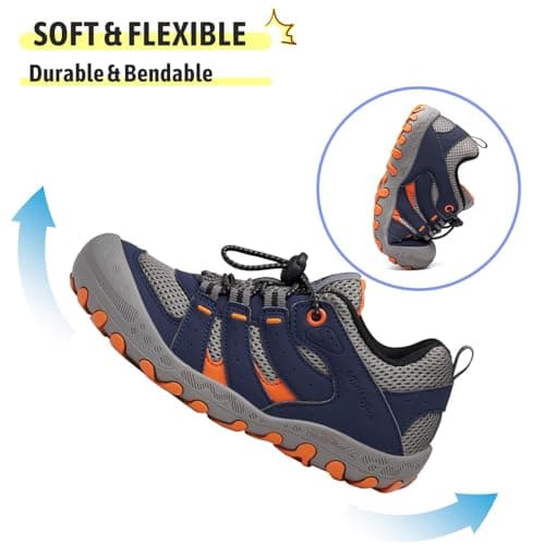 Mishansha Girl's Hiking Shoes Kids Boys Lightweight Non-Slip Trekking Sneakers Toddler Children Anti-Collision Trail Running Walking Hike Shoes Size 9.5 Pink — view 5