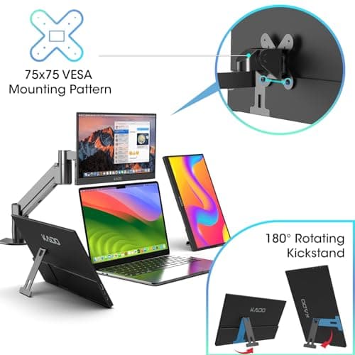 Kado Portable Monitor 15.6-inch FHD 1080p Rotating Stand IPS Display — view 5