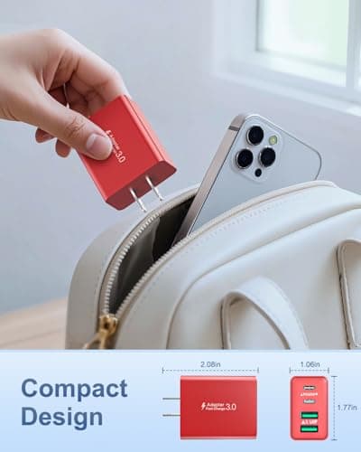USB C Wall Charger, 4-Pack 40W 4-Port Type C Fast Charging Block Dual Port USBC Power Adapter + QC Multiport Wall Plug Multi Charger Block for iPhone 16 15 14 13 12 11 Pro Max Plus, iPad, Samsung — view 4