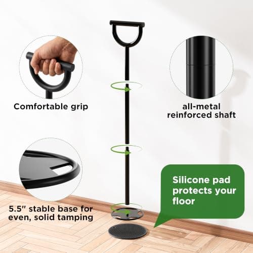 Trash Compactor for Kitchen - 30" All-Metal Manual Garbage Compactor, No Electric Tamper Trash Can Compacting Tool for Home & Outdoor Bins, Stand to Easily Compact Trash - No Bend, Squat, or Stomp — view 4