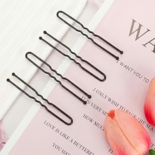 200PCS 2.8 Inch U Shaped Large Heavy Duty Hair Pins for Women Girls, Large Hair Pins for Thick/Long Hair, Long Hair Pin Bobby Pin for Secure Bun Salon Wedding Daily Hairstyles - Black — view 3