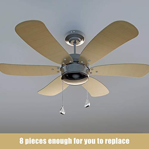 Patelai 8 Pcs Bronze Ceiling Fan Pull Chain Extension Pendant Ornament 12 Inch Sliver Ceiling Pull Chain Extender Classic Drop Shaped Pendant Beaded Ball Cord for Fan Light Lamp with Connector — view 4