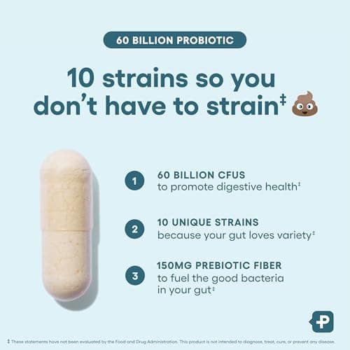 Physician's CHOICE Probiotics 60 Billion CFU - 10 Strains + Organic Prebiotics - Immune, Digestive & Gut Health - Supports Occasional Constipation, Diarrhea, Gas & Bloating - for Women & Men - 60ct — view 3