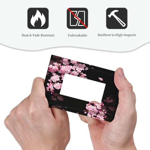 Cherry Blossom Pink Floral Blooming Flower Spring 1 Gang Light Switch Plate Single Rocker Wall Plate Cover Decorative Black Aesthetic Electrical GFCI Switchplate Faceplate for Home Decor — view 5