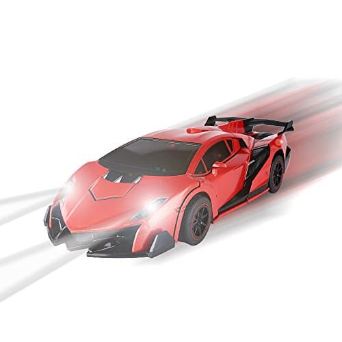 SainSmart Jr. Remote Control Car, Transform Robot RC Cars for Kids Toys, 1:14 Scale Car with One-Button Deformation, 360°Drifting, and Realistic Engine Sound, Gifts for Boys Girls Aged 8+, Red — view 3