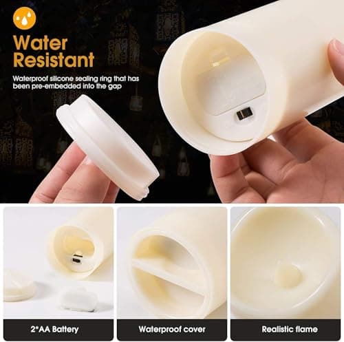 CLTNIKET12-Pack LED Flameless Candles(D 2.2''X H 4'' 5'' 6'' 7'') with Remote Control Waterproof Outdoors & Indoors, Battery Candles with Remote Timer, Decorative Remote Led Candles. — view 3