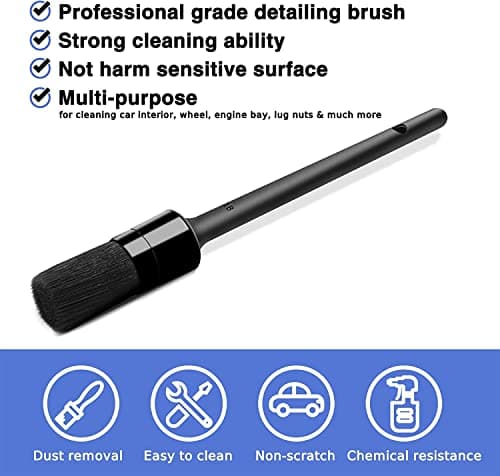 HMPLL 10pcs Detailing Brush Set, Multi-Purpose Car Detailing Brushes for Cleaning Car Interior, Exterior, Engine, Leather, Including 5 car Cleaning Brush, 3 Wire Brush, 2 Air Vent Brush,Black — view 2