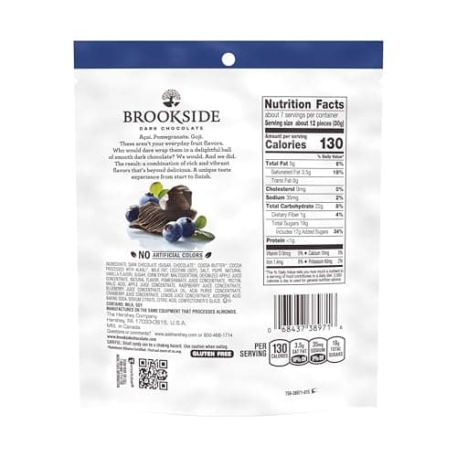 Brookside, Dark Chocolate, Acai and Blueberry Flavored Snacking Chocolate Bag, 7 Ounce — view 2