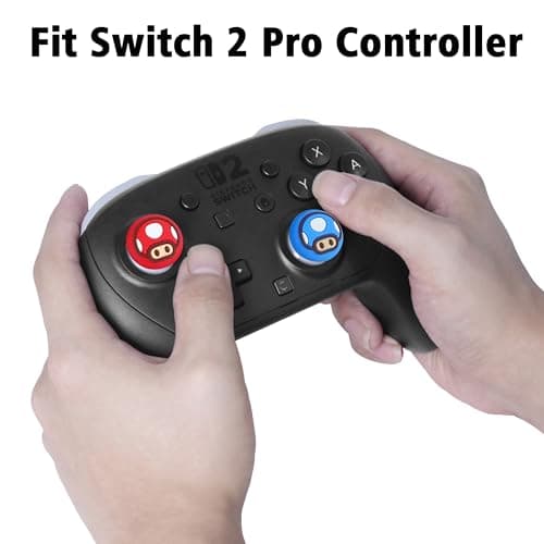 TIKOdirect Thumb Grip Caps for Nintendo Switch 2 / Switch 2 Pro Controller, 4PCS Kawaii Cute Joystick Cap Grip Soft Silicone Joycon Button Cover Switch 2 Accessories, Red