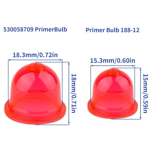 0057003 188-12-1 Small Engine Primer Bulb Assortment for Zama Echo Homelite UT09526 12538108660 Poulan 530071835 Troy Bilt A01195A 0058001 Chainsaw SRM225 Trimer PB250 BG55 Blower Carburetor