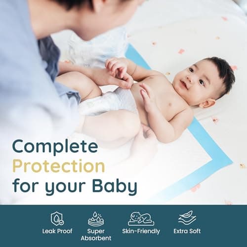Reli. Disposable Changing Pads for Baby (220 Pack) | Disposable Diaper Changing Pads, 13" x 18" | Super Absorbent, Leak-Proof Liners | Waterproof, Quick Dry Underpads (Blue/White) — view 5