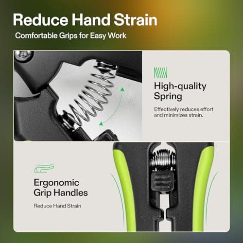 VIVOSUN Gardening Hand Pruner Pruning Shear with Straight Stailess Steel Blades (Black, Straight Blade, 3 Pack) — view 3