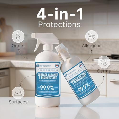 Hypochlorous Acid Spray Cleaning Solution, Made in Canada, Hospital Grade Disinfectant Spray, All-Purpose Sanitizer & Deodorizer, Eliminate Viruses Including Norovirus (2 Pack - 2 x 500ml)
