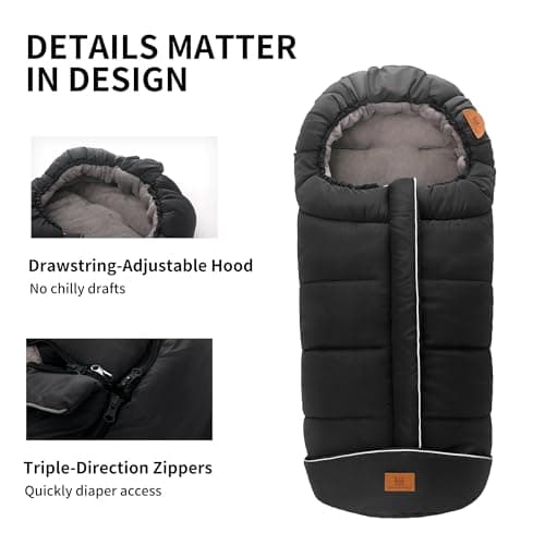 Miracle Baby Bunting Bag for Stroller, Warm Fleece Footmuff with Zippers, Convertible Infant Toddler Sleeping Bag Blanket for Boys Girls — view 2