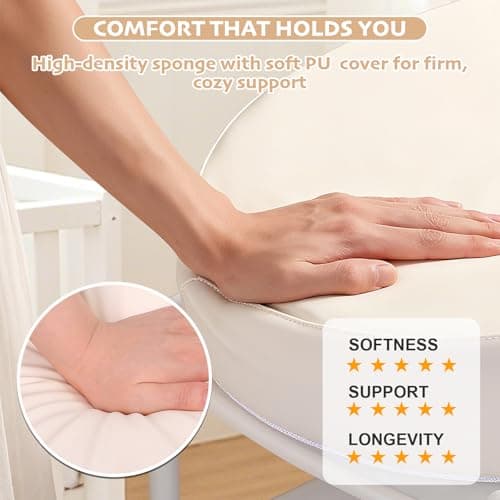 Baby Changing Pad, Waterproof & Wipeable Soft Diaper Changing Mat with PU Cover, Contoured Baby Changing Pad for Dresser & Table, with Non-Slip Safety Belt, Portable & Lightweight,Large Cushioned Foam — view 4