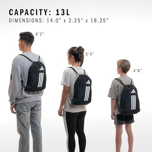 adidas Alliance Sackpack – Drawstring Backpack for Sports, Small Gym Bag, Team Navy Blue 2/3, OSFA — view 4