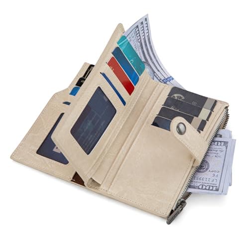 Wrangler Brown Wallets for Women Small Trifold Wallets, Card Cases & Money Organizers Large Capacity Credit Card Cash Wallet Ladies Female Clutch Travel Wallets with ID Window WG119-W0021BR — view 2