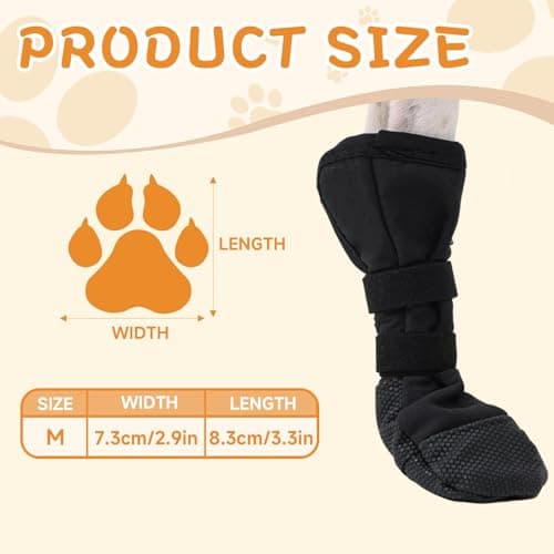 Dog Paw Wound Recovery Boot, Breathable Dog Bootie for Injured Paw, Anti-Slip Dog Shoe with Self-Adhesive Strap, Protector for Outdoor Walking & Keep Dogs from Licking Wounds (M)